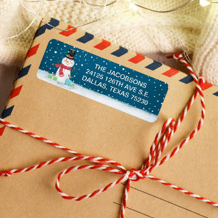 Christmas Cute Snowman Address Label
