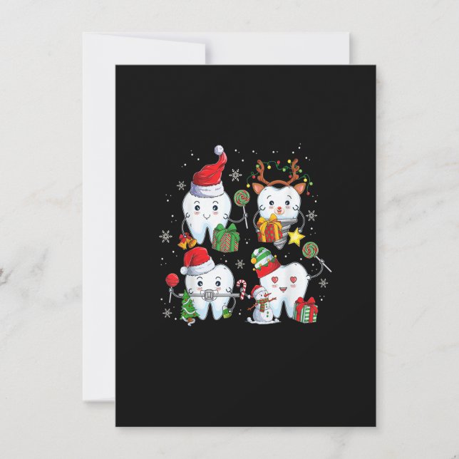 Christmas Cute Teeth Dental Assistant Xmas Dental  Invitation (Front)