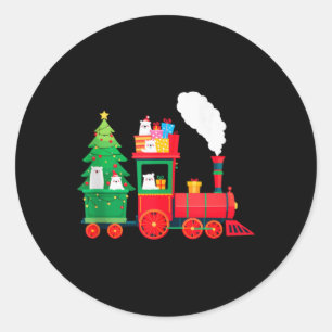 Christmas Cute Train With Lar Bears Santa Xmas T T Classic Round Sticker
