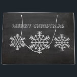 Christmas cute trendy snowflake winter chalkboard large gift bag<br><div class="desc">Christmas cute trendy snowflake winter chalkboard design. You can customise product by adding your name nickname monogram or change text.</div>