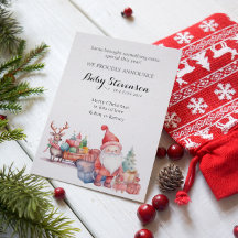 Christmas cute watercolor santa and reindeer