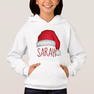 Christmas Cute Whimsical Red Painted Santa Hat
