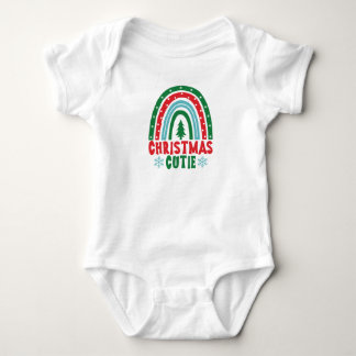 Christmas Cutie Baby Bodysuit Festive Rainbow
