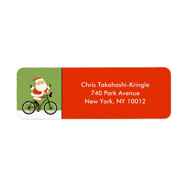 Christmas Cycling Holiday Biking Label (Front)