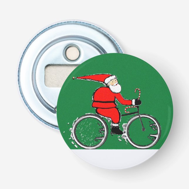 Christmas Cyclist Bottle Opener (Front)