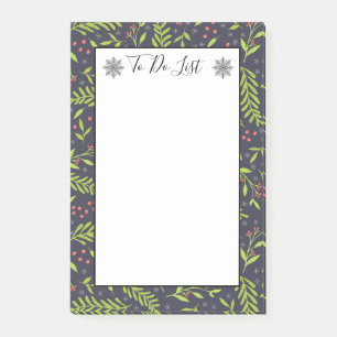 Christmas Cypress Snowflakes Berries To Do List Post-it Notes