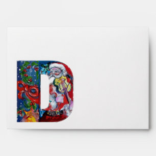 CHRISTMAS D LETTER /SANTA  CLAUS WITH VIOLIN ENVELOPE