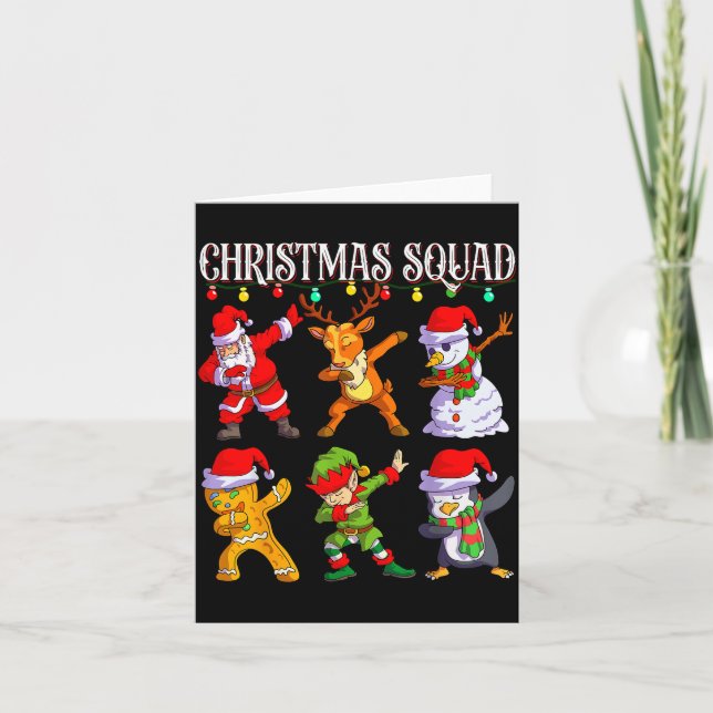 Christmas Dab Santa Friends Matching Family Christ Card (Front)