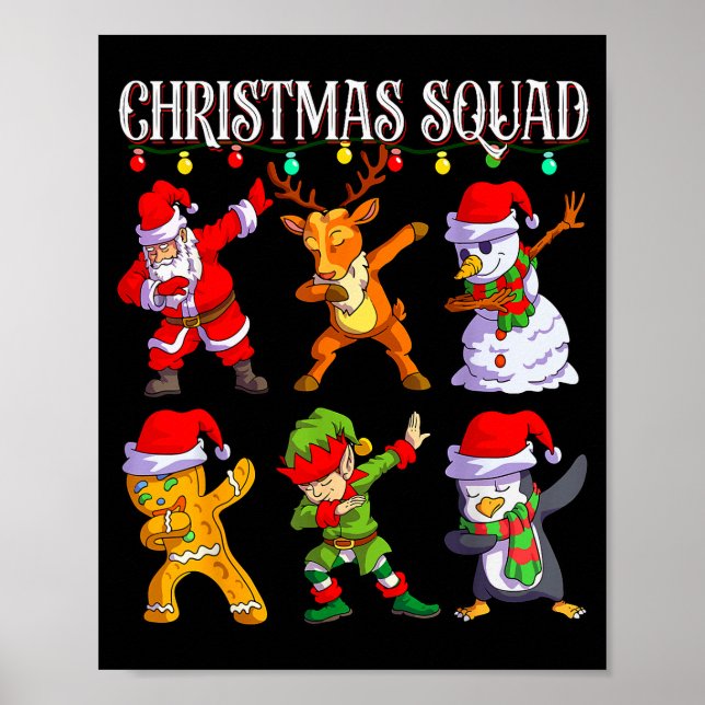 Christmas Dab Santa Friends Matching Family Christ Poster (Front)