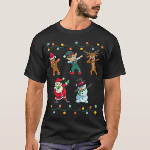 Christmas Dabbing Elf Snowman Santa Squad army bes T-Shirt