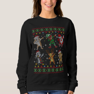 Christmas Dabbing English Bulldog Dog And Santa Ug Sweatshirt