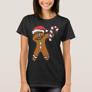 Christmas Dabbing Gingerbread Man Candy Cane Dance T-Shirt