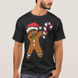 Christmas Dabbing Gingerbread Man Candy Cane Dance T-Shirt