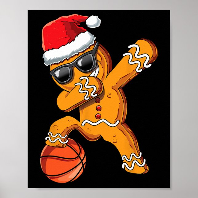Christmas Dabbing Gingerbread Man Dab Cool Bysketb Poster (Front)