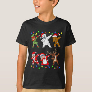 Christmas Dabbing Santa And Friends Quarantine Boy T-Shirt