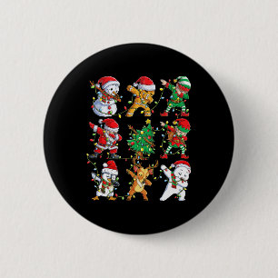 Christmas Dabbing Santa Elf Friends Boys Girls Men 6 Cm Round Badge