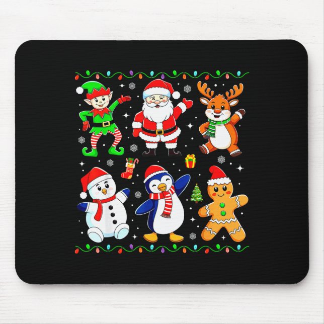 Christmas Dabbing Santa Elf Friends Boys Girls Men Mouse Mat (Front)
