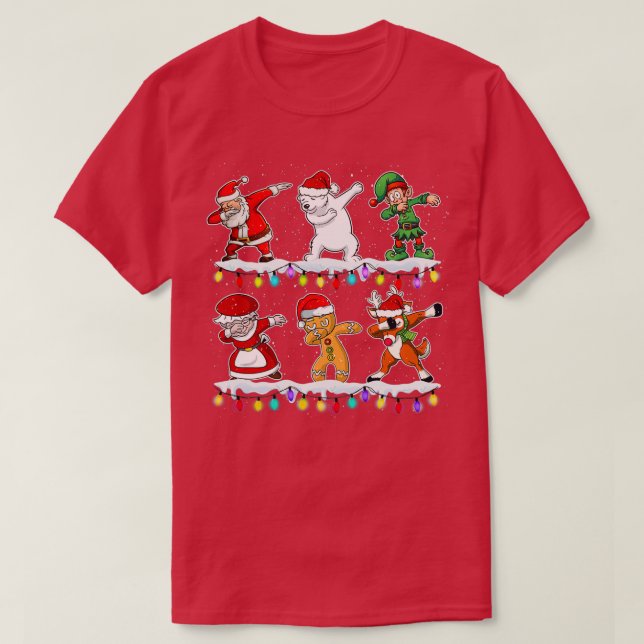 Christmas Dabbing Santa Gift for Boys Girls Kids T-Shirt (Design Front)