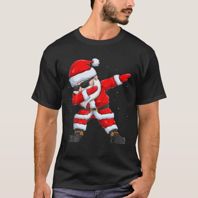 Christmas Dabbing Santa Gifts Idea T-Shirt (Front)