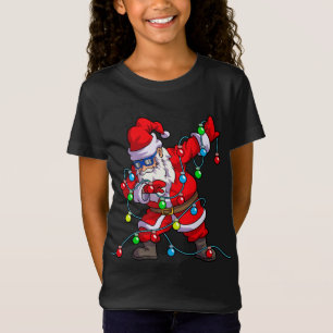 Christmas Dabbing Santa Tree Lights T-Shirt