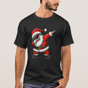 Christmas Dabbing Santa Xmas Lights Girls Boys Chr T-Shirt
