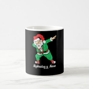 Christmas Dabbing Scrub Santa Nephrology Nurse Nur Coffee Mug