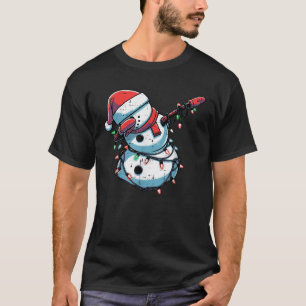 Christmas Dabbing Snowman Funny Xmas Boys Girls Ki T-Shirt