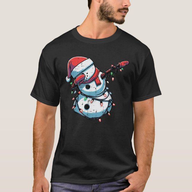Christmas Dabbing Snowman Funny Xmas Boys Girls Ki T-Shirt (Front)