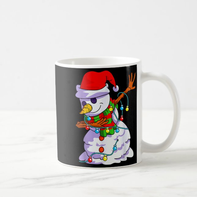 Christmas Dabbing Snowman Kids Girls Boys Matching Coffee Mug (Right)