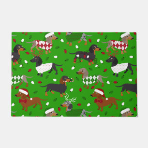 Christmas Dachshund All Coats Doormat
