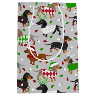 Christmas Dachshund All Coats Medium Gift Bag