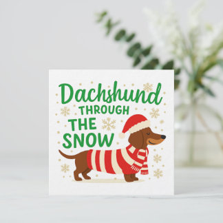 Christmas Dachshund Card/Invitation Invitation
