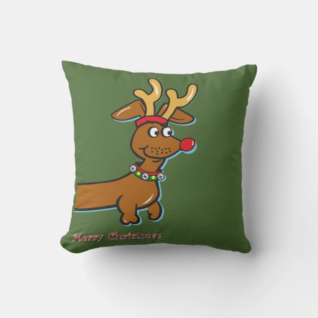 Christmas Dachshund Cushion (Front)