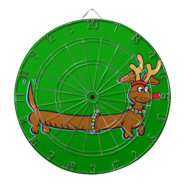 Christmas Dachshund Dartboard (Front)