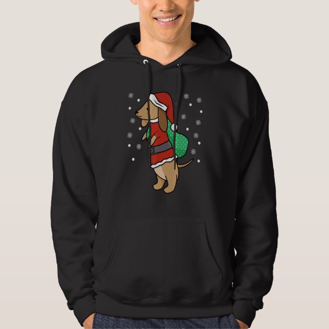 Christmas Dachshund Dog Cute Wiener Dogs  Xmas Hoodie (Front)