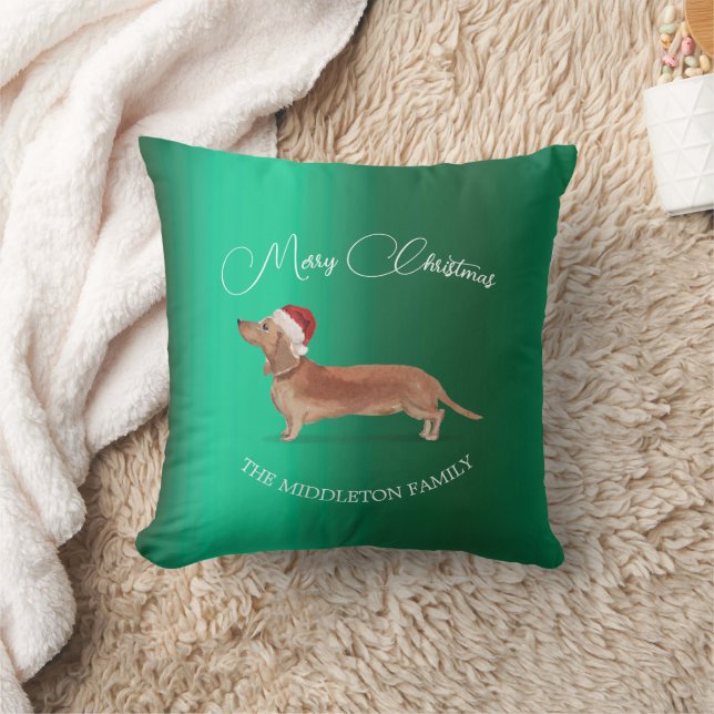Christmas Dachshund Dog Merry  Cushion (Blanket)