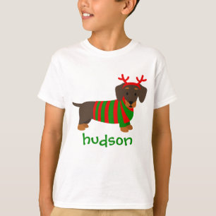 Christmas Dachshund Dog Personalised T-Shirt