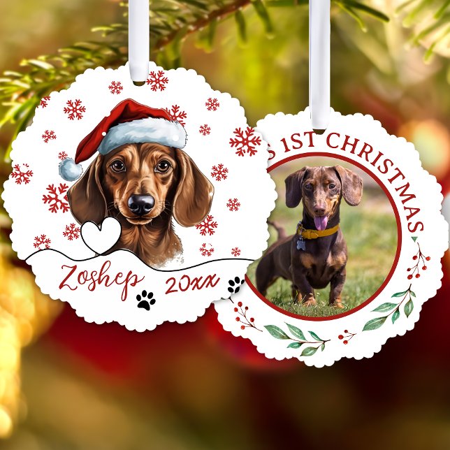 Christmas Dachshund Dog Personalised Tree Decoration Card (Creator Uploaded)