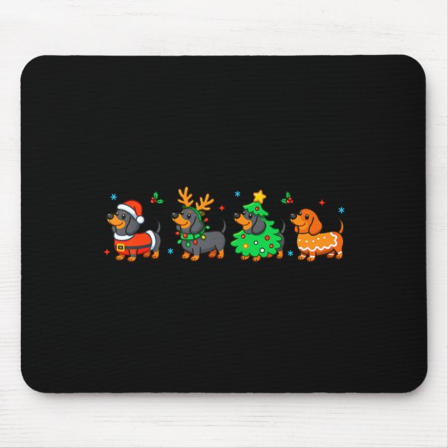 Christmas Dachshund Dog Weenie Merry Woofmas Dog M Mouse Mat (Front)