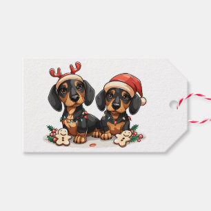 Christmas Dachshund Dogs Gift Tags