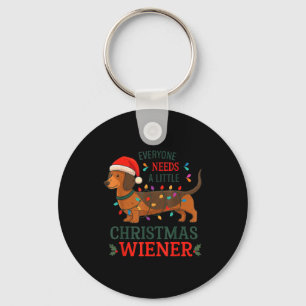 Christmas Dachshund Everyone Need Weiner Dog Pajam Key Ring