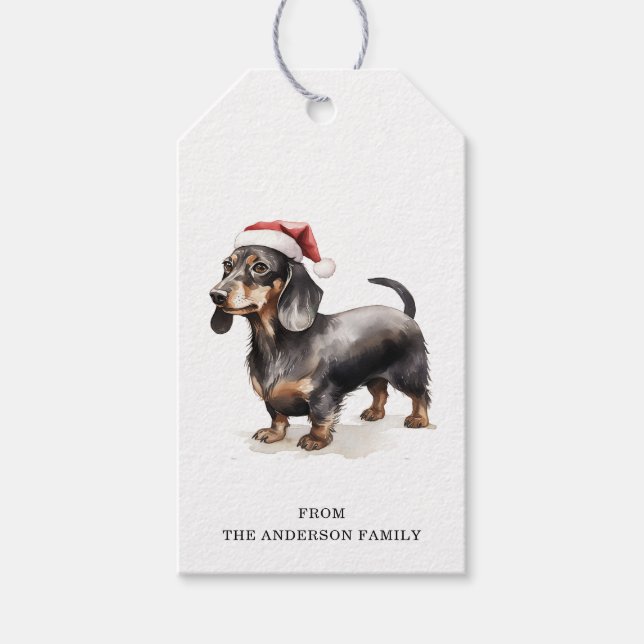 Christmas Dachshund Gift Tags (Front)