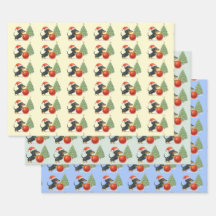 Christmas Dachshund Gift Wrap Set of 3