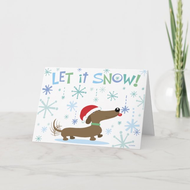 Christmas Dachshund Holiday Card (Front)