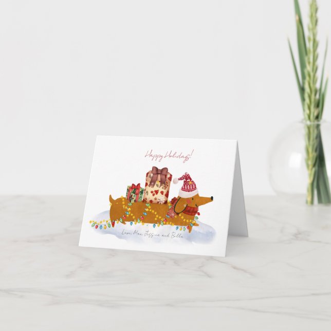 Christmas Dachshund Holiday Card (Front)
