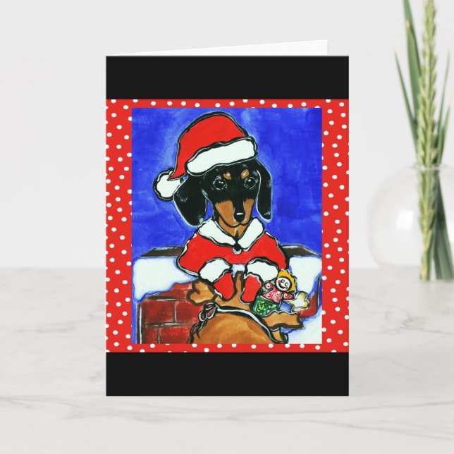 Christmas Dachshund Holiday Card (Front)