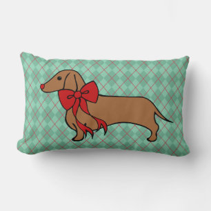Christmas Dachshund Holiday Pillow Gift