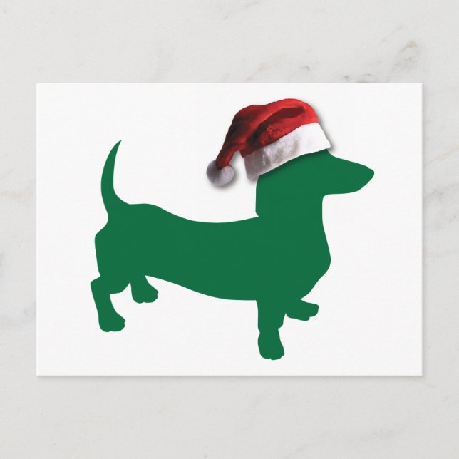 Christmas Dachshund Holiday Postcard (Front)