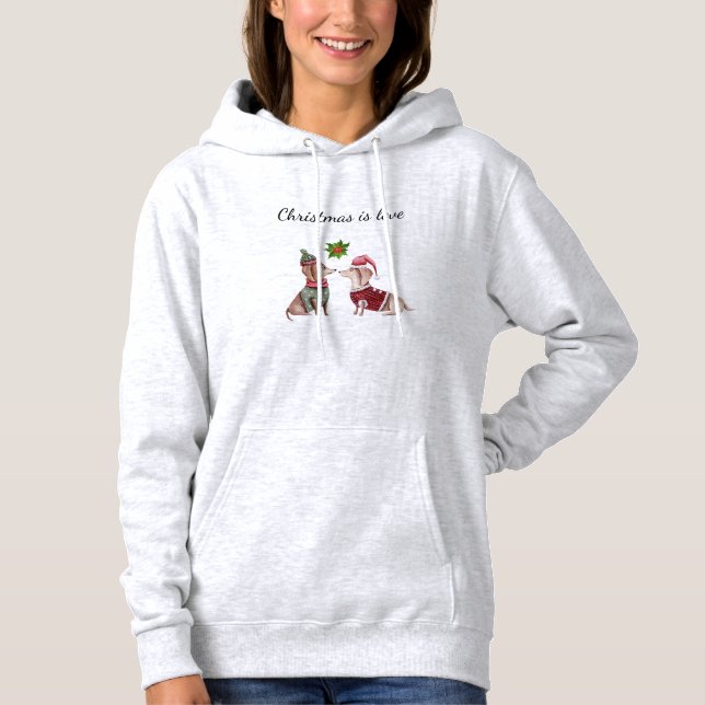 Christmas Dachshund Hoodie Wiener Dog Shirt (Front)