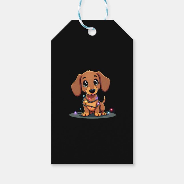 Christmas Dachshund Lights (1) Gift Tags (Front)